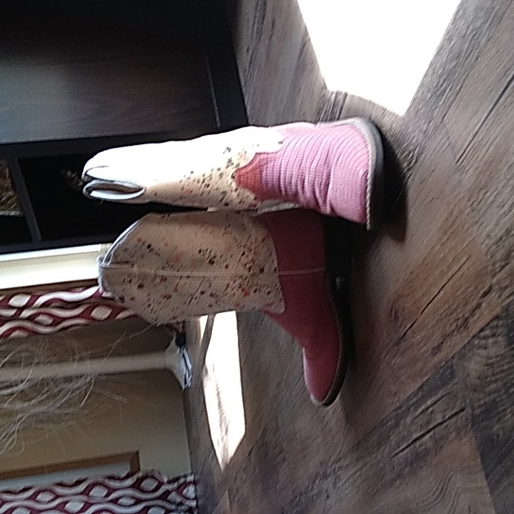 Girls pink wedtern cowgirl boots